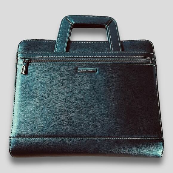 SAMSONITE NEW LEATHER PADFOLIO PORTFOLIO LETTER SIZE BLACK